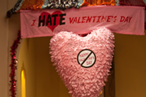 Decorations for an "I Hate Valentine's Day" party thrown by Jessica Biel's character Kara in the movie Valentine's Day. Photo from Warner Bros. Entertainment.