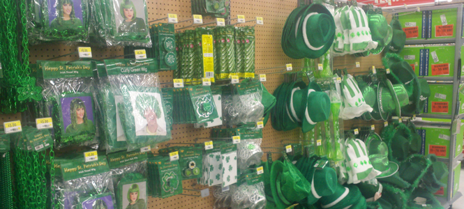 Stock up on all this St. Patrick's day stuff. Photo by Loren Thomas.