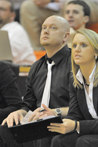 Ryan Patterson, left, will be an assistant coach with the women's basketball team. He previously worked as an assistant coach at the University of Findlay.