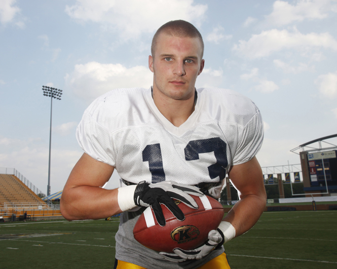 Senior linebacker Kyle Reese was elected a team captain and is now starting under new coaching staff. Photo by Jessica Yanesh.