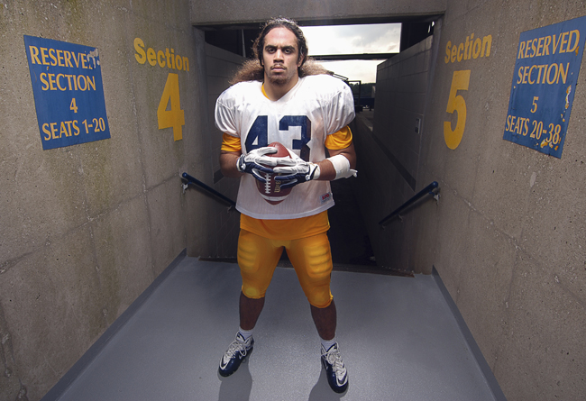 Junior linebacker C.J. Malauulu made his debut with Kent State ealier in the season against Alabama. Malauulu made first start against Louisiana on Sept. 10. Photo by Matt Hafley.