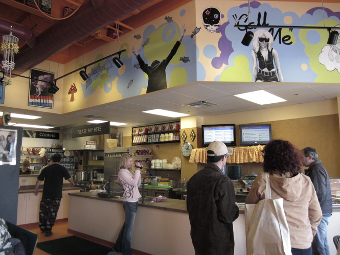 The inside of Zoupwerks, which refers to itself as a "funky soup and chowdah joint." Photo by Caitlin Restelli.