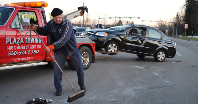 Car accident route 43 and 261, Tuesday, January 10, 2012. Photo by Jenna Watson.