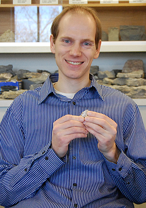 Adiël Klompmaker discovered 100 million-year-old hermit crab fossils that he named after Michael Jackson. "This is not only a coincidence," Klompmaker said. "It's also good for the people studying these critters." Photo by Nancy Urchak