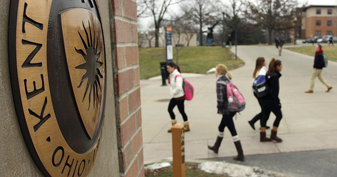 Students walk on the Esplande by the Business &amp; Administration on Wednesday afternoon. Photo by Brian Smith.