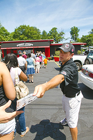 A line forms out the door during Jimmy John's $1 sandwich day on July 14, 2011. File photo by Thomas Song