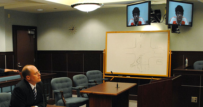 William Koberna was arraigned at the Portage County Municipal Court on Monday, July 30 after the Kent State sophomore allegedly made a threat of a shooting at Kent State. The threat was allegedly made via Twitter Wednesday, July 25, and Koberna was arrested Sunday. Photo by Jenna Watson.