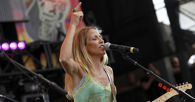 Sheryl Crow performs at Eric Clapton's Guitar Crossroads Festival at Toyota Park in Chicago, Illinois, June 26, 2010.. Photo by William DeShazer/Chicago Tribune/MCT.