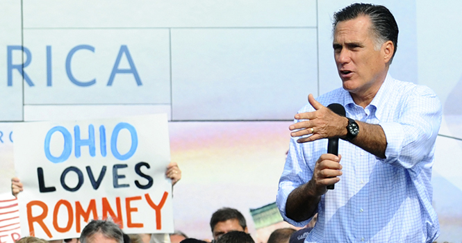 Mitt Romney made a campaign stop at Mapleside Farms in Brunswick, Ohio where he hosted a Father's Day pancake breakfast for about 3,500 people. Photo by Laura Fong