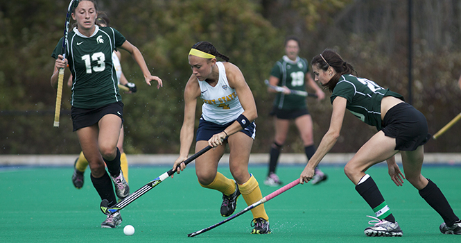 Sophmore Hannah Faulkner on Oct. 14. Faulkner scored Kent's sole goal verse Miami on Sunday, Nov. 3 during the MAC Championship game in Oxford, OH, ending the Flashes' 2012 season. Photo by Coty Giannelli.