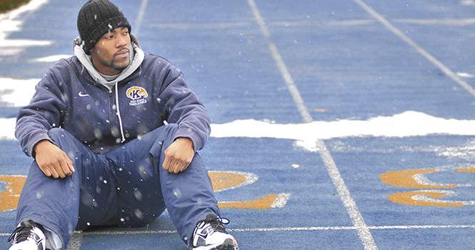 Senior Kenneth Agee is a member Kent State's track and field team and is also the president of Phi Beta Sigma. Photo by Rachael Le Goubin.