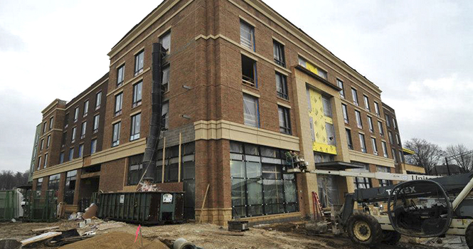 Kent State University Hotel &amp; Conference Center on the corner of Erie &amp; Depeyster. Photo courtesy of Kent Ohio Development.