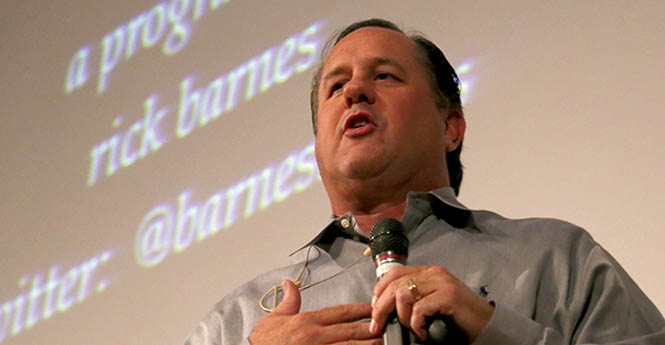 Life and Career Coach, Rick Barnes, speaks in the Student Center about hazing in Greek life on Monday Sept. 23, 2013. Photo by Brian Smith.