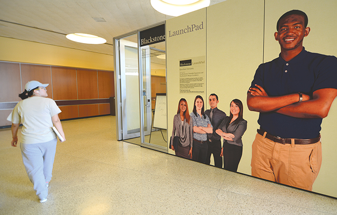 The LauchPad office, located in the main lobby of the Student Center, is a program that helps students with their entrepreneural endevors to get their business ideas started. Photo by Matt Hafley.