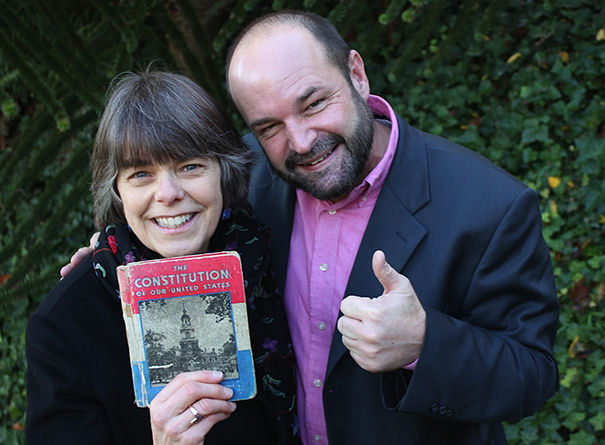 Mary Beth Tinker and Mike Hiestand are part of a tour of America’s schools and colleges to talk about free speech and civics education during a nationwide Tinker Tour. Photo courtesy of the Tinker Tour.