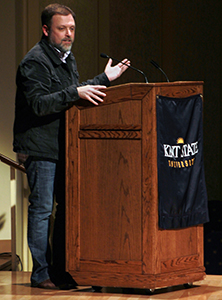 Tim Wise essayist and antiracist speaker speaks to students about racism in the Kiva on Thursday, Dec 05, 2013. Photo by Kristi R. Garabrandt.