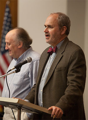 Provost Todd Diacon speaks at the Faculty Senate meeting, Monday, Feb. 10, 2014.