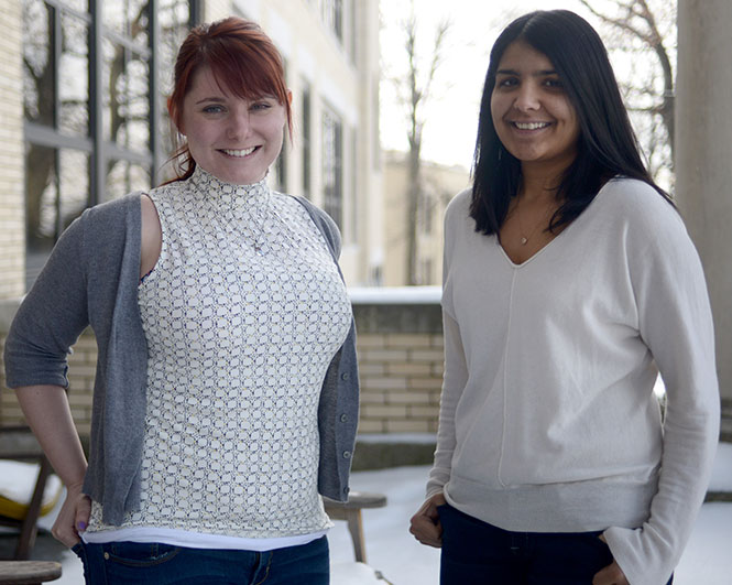 (From left) Jesica Rapier, a clinical psychology graduate student, and Mansi Mehta, a clinical psychology graduate student, are two founding members of a new on-campus women's grief and loss group.