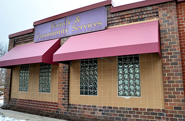 The Family and Community Services Center is the home of Safer Futures battered women's shelter, where women may go to seek counseling and services in cases of domestic violence.