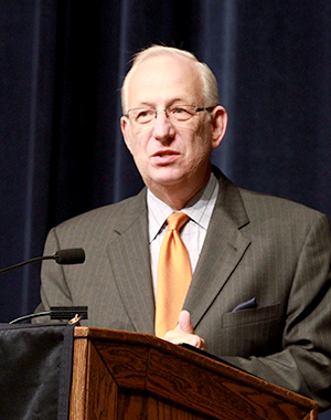 President Lester Lefton speaks at the Bowman Breakfast in the Student Center Ballroom, Oct. 2, 2013.