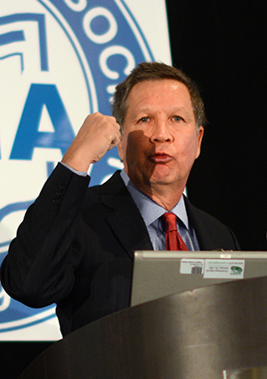 Gov. John Kasich speaks at the Ohio News Association's annual convention Feb. 6, 2014, in Columbus.