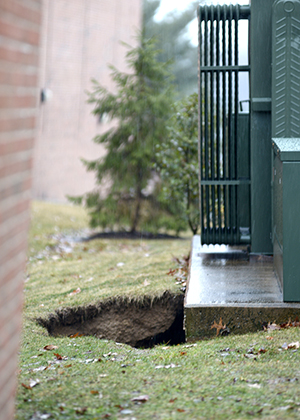 A Sinkhole Between the Student Center and MACC