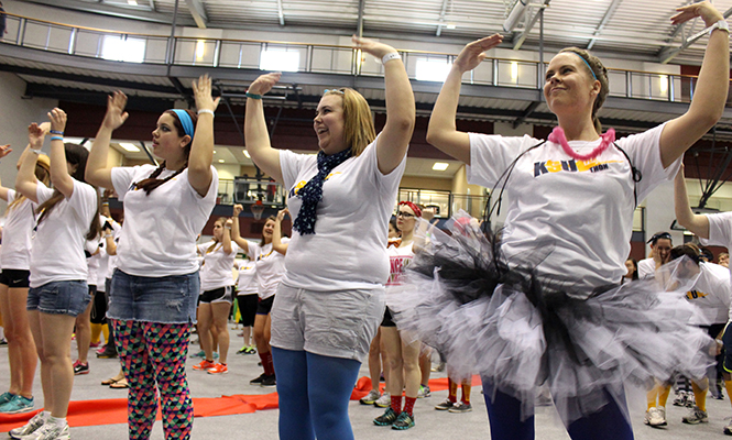 The group "Flashanthropy" showed their support at Flashathon, the 12 hour dance marathon raising money for Akron Children's Hospital and the fight against cancer Saturday, April 12, 2014.