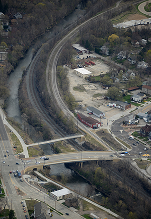 Aerial image of the Fairchild Bridge taken April 28, 2014.