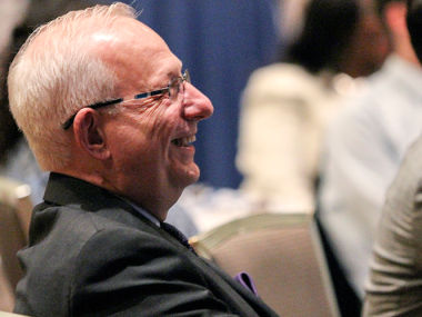 Kent State President Lester Lefton at his retirement reception.