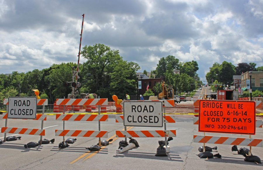 The Main St. bridge under construction on Thursday, June 19, 2014.