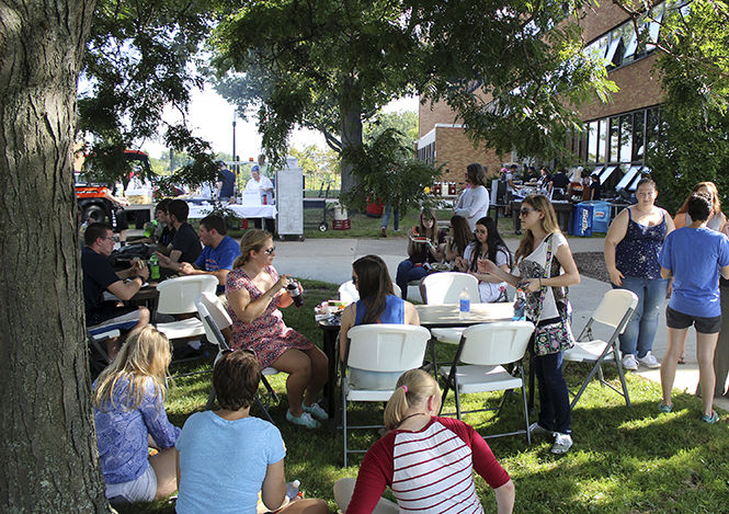 Resident services hosted a "block party" for the residents of Prentice, Verder and Dunbar Halls Wednesday, Sept. 3, 2014.