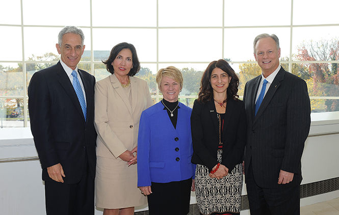 (From left) Jay Gershen, Para Jones, Beverly Warren, Lori Varlotta and Scott Scarborough. Photo courtesy of Kent State University.