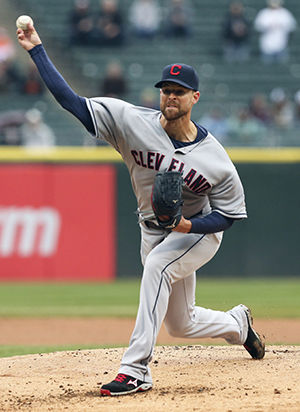 Cleveland Indians starting pitcher Corey Kluber (28), throws a pitch against the Chicago White Sox during the first inning at U.S. Cellular Field in Chicago, Sunday, April 13, 2014. The White Sox defeated the Indians, 4-3. (Nuccio DiNuzzo/Chicago Tribune/MCT)