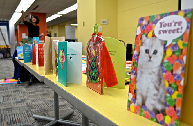 A representative from American Greetings spoke to students on Nov. 5, 2014 in a pre-event for the upcoming Innov8athon III: #BestCardEver, co-sponsored by Blackstone LaunchPad. Students will try to create a new, memorable greeting card for the company.