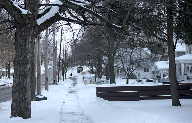 File photo Jenna Watson / The Kent Stater Due to an extreme winter, the city of Kent has been experiencing a shortage of salt used to keep the roads and sidewalks clear of ice.