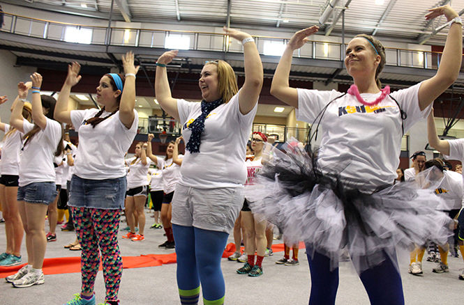 The group "Flashanthropy" showed their support at Flashathon, the 12 hour dance marathon raising money for Akron Children's Hospital and the fight against cancer Saturday, April 12, 2014.