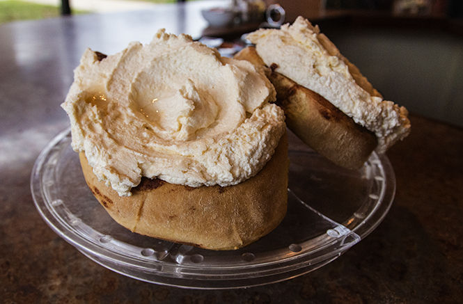 Cinnamon rolls at Wild Goats Café on April 6, 2015. The cafe, well known for its cinnamon rolls and icecream is a favorite for Kent State students.