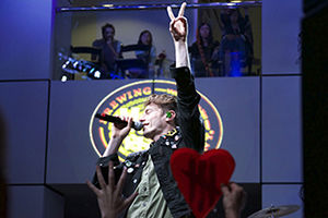 David Boyd, lead singer of the band New Politics, performs at the Rock and Roll Hall of Fame and Museum during the 30th anniversary event for Alternative Press Magazine on July 21, 2015.