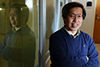 Hiroshi Yokoyama, director of Kent State's Liquid Institute, poses for a portrait outside of the third floor laboratory that will be the primary facility for incoming students of a new Liquid Crystal master's program in fall of 2015. Yokoyama will direct the new program.