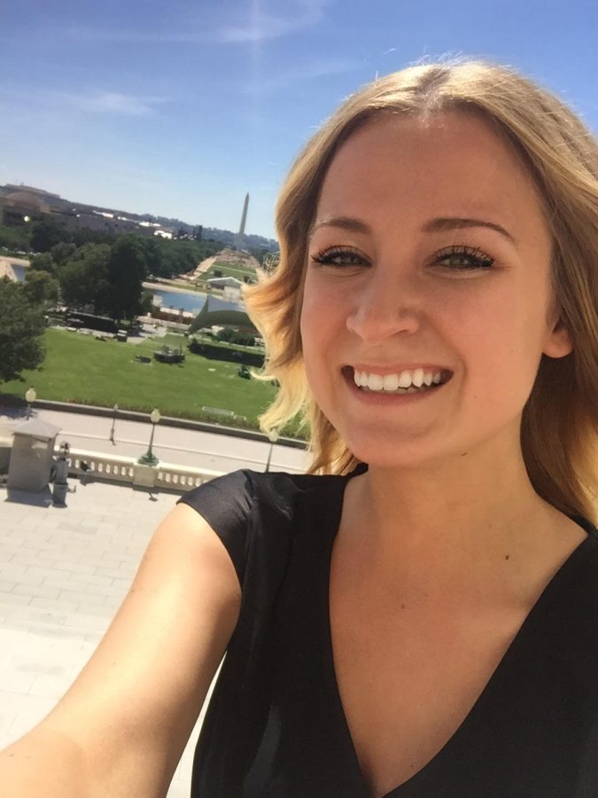 Sarah Matthews on the Speaker's balcony.