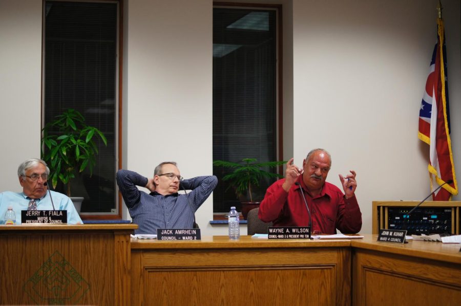 Ward 3 councilman Wayne A. Wilson voices his opinion about snow removal on Kent’s sidewalks during the Kent City Council meeting Wednesday, Sept. 2, 2015.