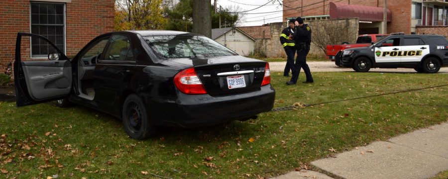 A black, four-door Toyota Camry hit Century 21 Wilbur Realty, located at 548 S. Water St., at approximately 1:35 p.m. 