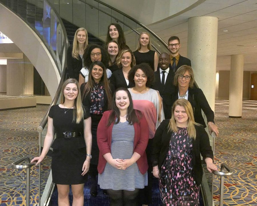 The 14 members of PRSSA Kent State sent to attend the national organization's annual National Conference in Atlanta.