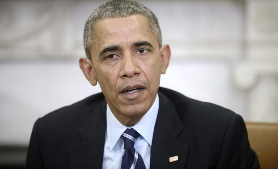 U.S. President Barack Obama makes a statement on the San Bernardino shootings in the Oval Office of the White House in Washington, D.C. on Thursday, Dec. 3, 2015. (Olivier Douliery/Abaca Press/TNS)