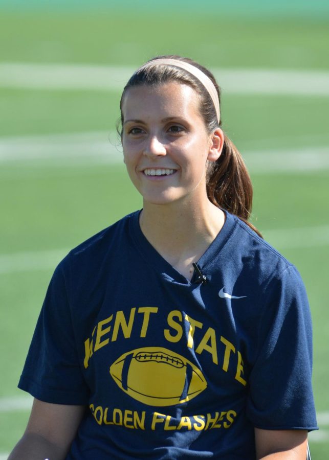 April Goss, ex-kicker for the Kent State football team, Wednesday Sept. 16, 2015. 