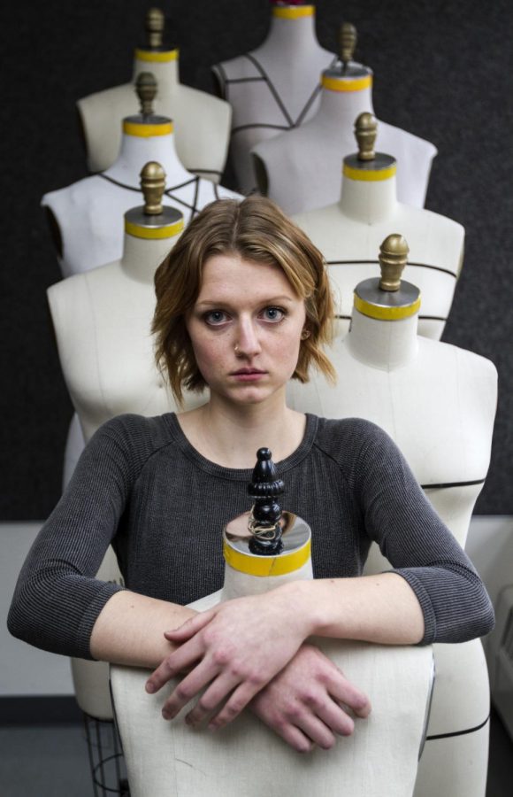 President of the Kent State Body Acceptance Movement club Kylie McCann poses for a portrait in Rockwell Hall on Wednesday, Feb. 24, 2016.