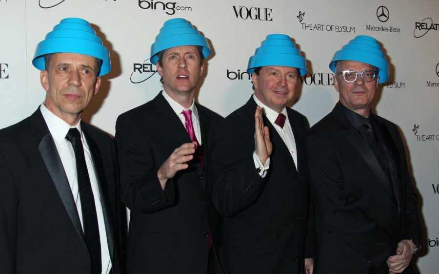 Members of Devo, from left, Bob Mothersbaugh, Josh Freese, Gerald Casale and Mark Mothersbaugh attend an event in Los Angeles in January 2011. 