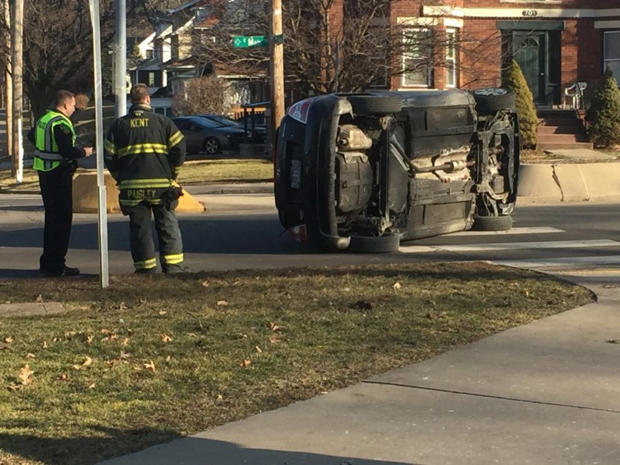 Car rolls over on East Main