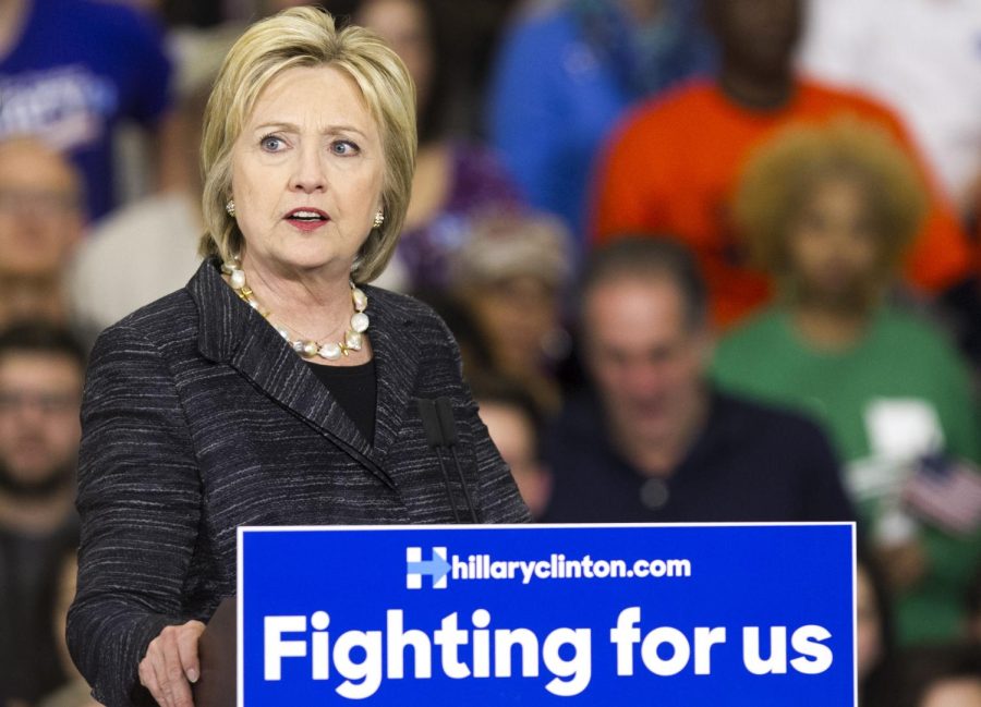 Democratic presidential hopeful Hillary Clinton speaks to supporters at Cuyahoga Community College on Tuesday, March 8, 2016.