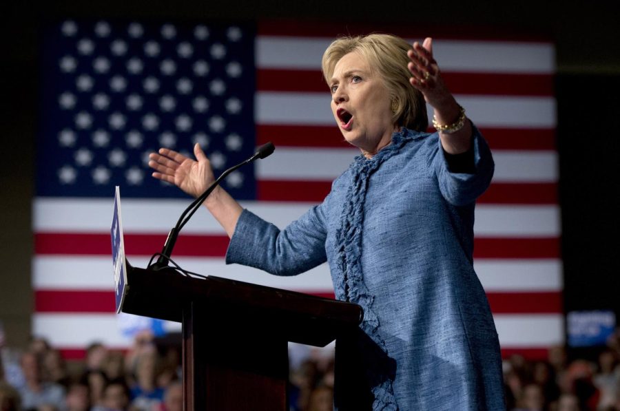 Democratic presidential candidate Hillary Clinton speaks during an election night event at the Palm Beach County Convention Center in West Palm Beach, Fla., Tuesday, March 15, 2016.